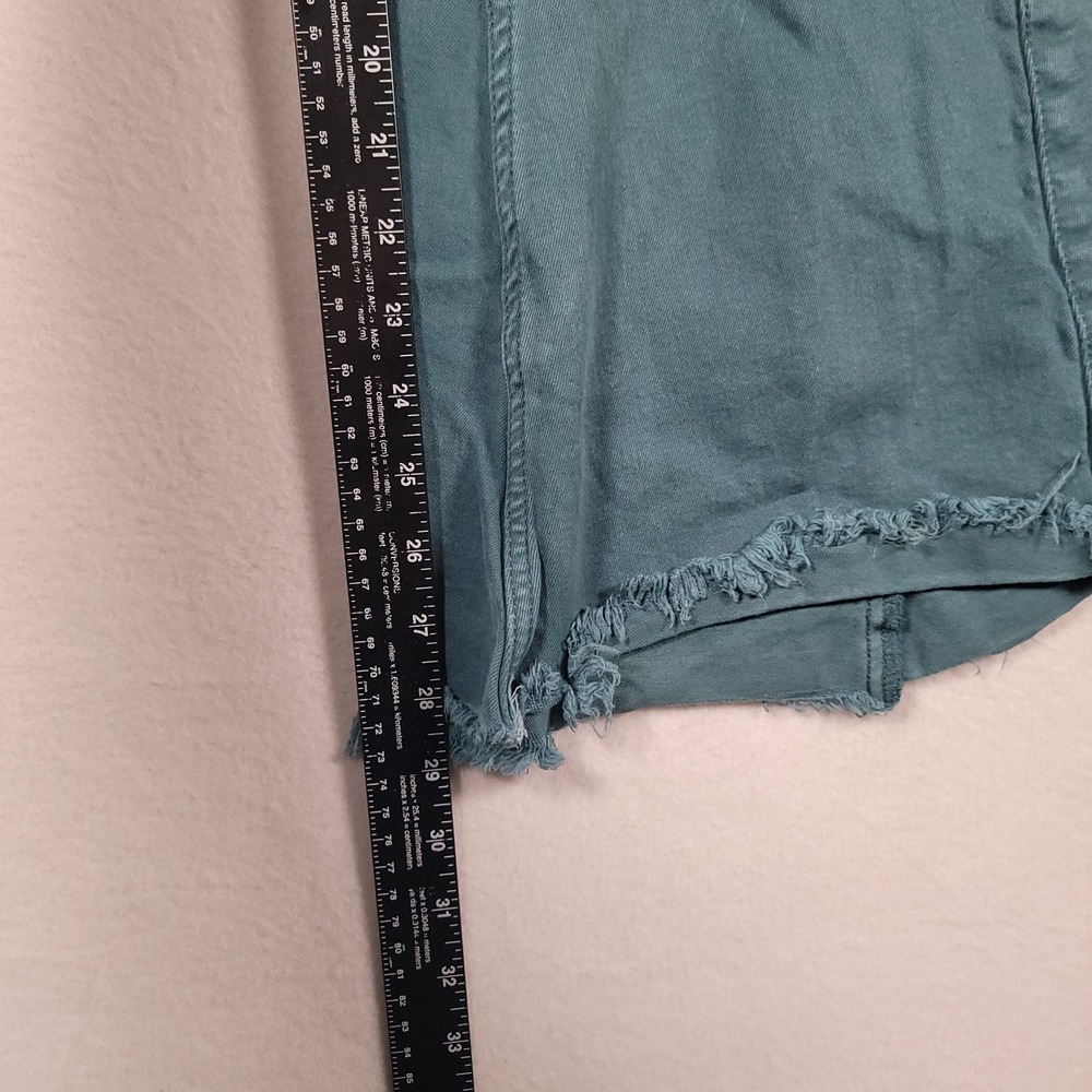 Shyanne Extreme Flare Jeans Womens 29 Teal Green Solid High Rise Cotton Stretch - Picture 8 of 12